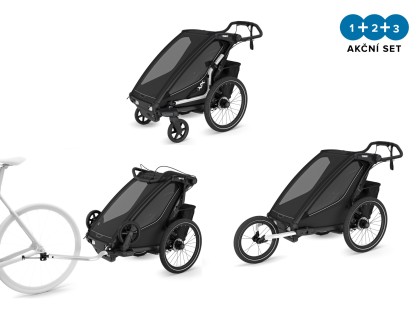 Thule Chariot Sport 2 G3 SINGLE Black + bike set + kočárkový set + běžecký set