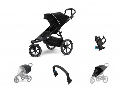 Náhled produktu - Thule Urban Glide 2 Black 2021 + pláštěnka + madlo + ochranná síť + držák na pití