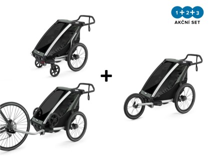 Náhled produktu - Thule Chariot Lite 1 Agave + bike set + kočárkový set + běžecký set