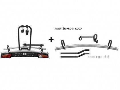 Nosič 2 jízdních kol Menabo Merak Rapid (type Q) sklopný + adaptér na 3. kolo