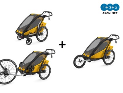 Thule Chariot Sport 1 Spectra Yellow + bike set + kočárkový set + běžecký set