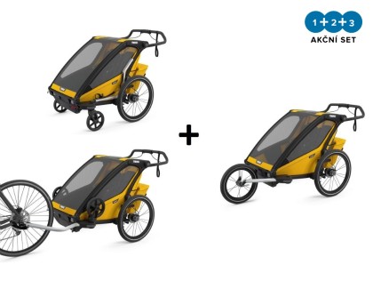 Thule Chariot Sport 2 Spectra Yellow + bike set + kočárkový set + běžecký set