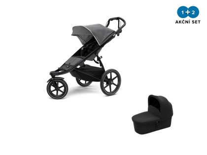 Náhled produktu - Kočárek Thule Urban Glide 2 Grey Melange / Black 2021 + korbička