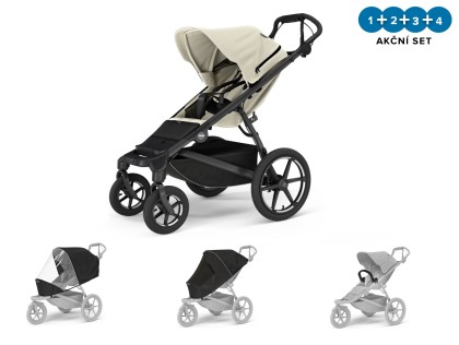 Thule Urban Glide 4-wheel Soft Beige + madlo + pláštěnka + moskytiéra