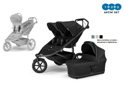 Thule Urban Glide 3 Double Black + adaptéry na autosedačku + hluboká korba (libovolná barva)