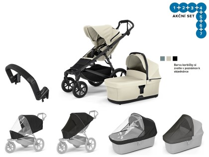Thule Urban Glide 4 S.Beige + korba + pláštěnka + moskytiéra + madlo + plášt. korba + moskyt. korba