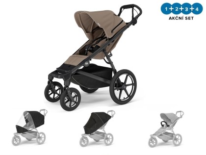 Thule Urban Glide 4 Wheel Tinted Taupe  + pláštěnka + moskytiéra + madlo
