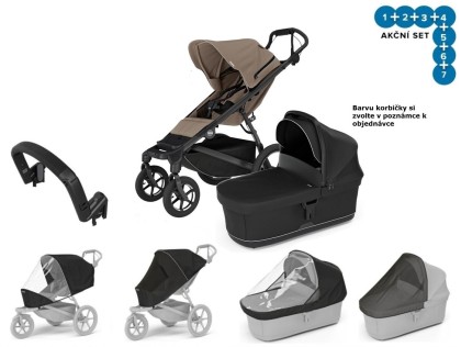 Thule Urban Glide 4 W T.Taupe + korba + pláštěnka + moskytiéra + madlo + plášt.korba + moskyt.korba