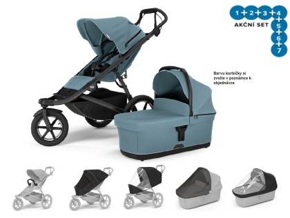 Thule Urban Glide 3 MBlue Magnet.Buckle + korba + plášť + moskyt. + madlo + plášť.korba + mosk.korba