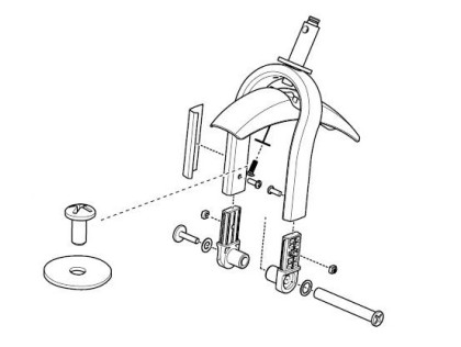 Náhled produktu - Front fork and caster assembly - single - Black - Thule Urban Glide 2 and Thule Urban Glide 3