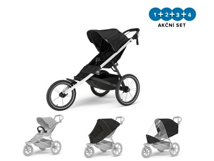Náhled produktu - Thule Glide 3 Black - Magnetic Buckle + pláštěnka + moskytiréra + madlo