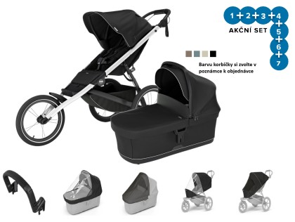 Náhled produktu - Thule Glide 3 Black + korba + pláštěnka + moskytiéra + madlo + plášť. korba + moskyt. korba