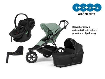 Náhled produktu - Thule Urban Glide 3 Mist Green - MB  + hluboká korba + ISOFIX Base Alfi + autosedačka Maple