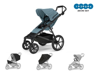 Náhled produktu - Thule Urban Glide 4-Wheel Mid Blue MB + pláštěnka + moskytiéra + madlo NEW