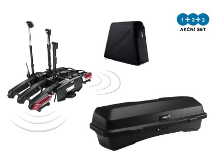 Náhled produktu - Thule Epos ParkSecure 3bike s parkovacími senzory + box Thule Santu + taška 9793