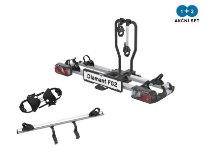 Náhled produktu - Nosič 2 kol na tažné zařízení Pro User Diamant FG2 - sklopný skládací + adaptér na 3.kolo