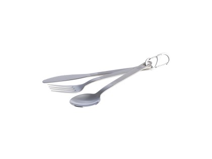 Náhled produktu - STANLEY Wildfare Pro Stainless Steel Cutlery - jídelní příbor set- vidlička+ nůž+ lžíce na karabině