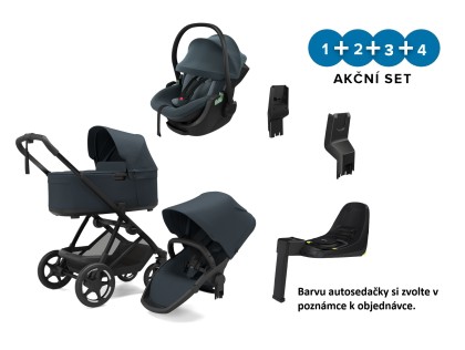 Náhled produktu - Thule Charm 2 in 1 Darkest Blue + Autosedačka Thule Maple + ISOFIX základna Thule Alfi + adaptéry