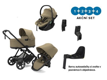 Náhled produktu - Thule Charm 2 in 1 Faded Khaki + Autosedačka Thule Maple + ISOFIX základna Thule Alfi + adaptéry
