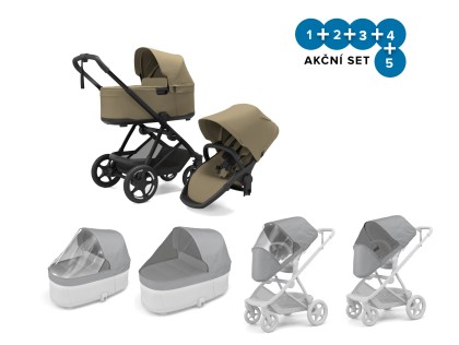 Náhled produktu - Thule Charm 2 in 1 Faded Khaki + pláštěnky + ochranné síťky